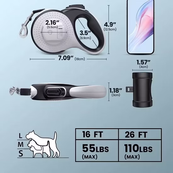 Guinzaglio regolabile per animali domestici, guinzaglio retrattile per cani all'ingrosso