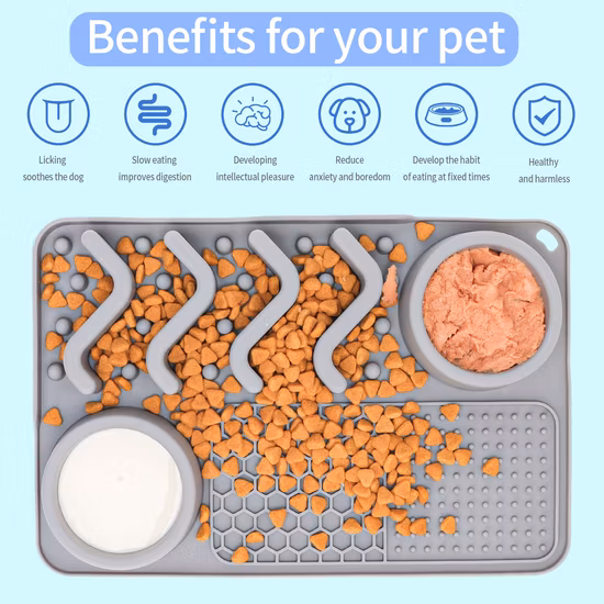 Cuscino Slow Food per animali domestici a forma di amore e divertimento Silicone alimentare Odore Cuscino Slow Food Alimentatore per cani anti soffocamento e facile da pulire