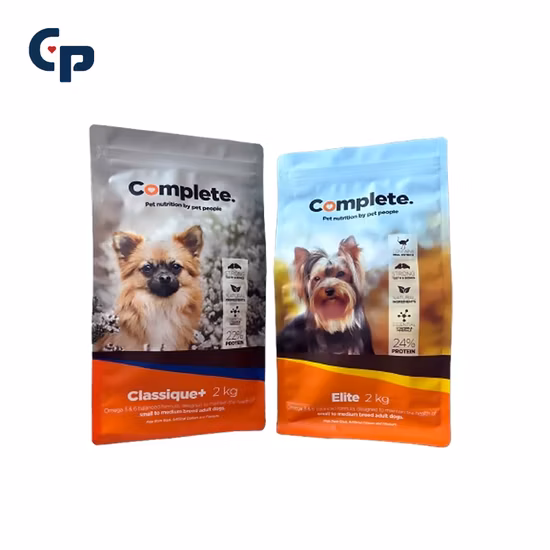 Foglio di alluminio Stampa lucida opaca Eco-friendly riciclabile Snack per cani e gatti Trattare caffè Tè Fondo piatto Cerniera Imballaggio in plastica per alimenti Stand up Pouch Bag