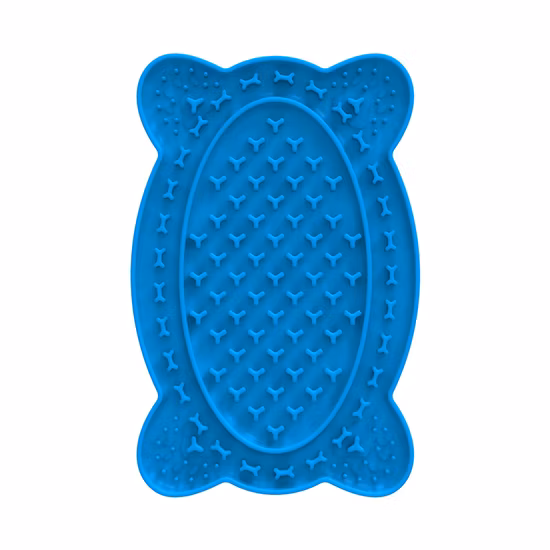 Vassoio per leccare cani in silicone Tappetino per alimenti lenti per bagno per animali domestici Tappetino per leccare gocciolante in silicone FDA Vassoio di aspirazione per animali domestici Alimentatore lento Lick Pat con Non